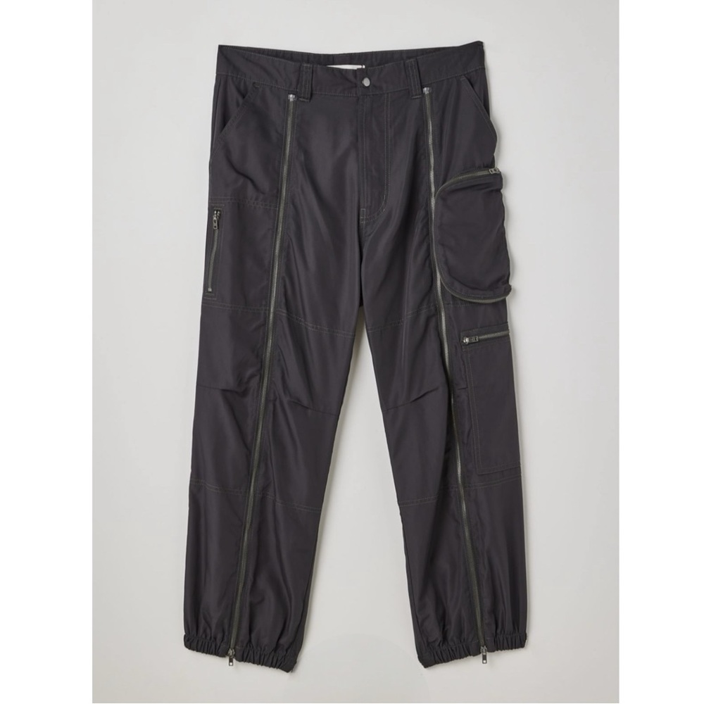 BDG Urban Outfitters Satin Zipper Detail Flight Baggy Cargo Jogger Pants Black L